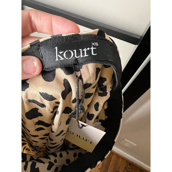 NWT kourt Satin Midi Skirt Leopard Print - Picture 3 of 11